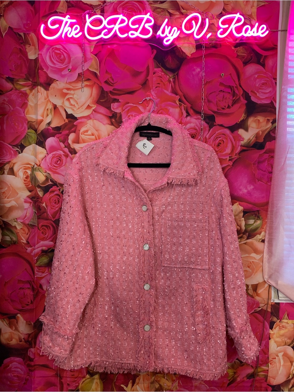 Dance & Marvel Pink Tweed Blazer Jacket PTP 23